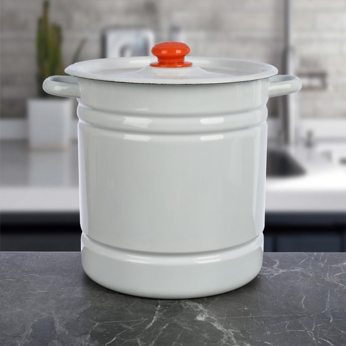 УЦЕНКА Мантоварка (позница) 12 л светлая (4 вставки) с с пласт. кнопкой - Фото 1