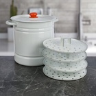 УЦЕНКА Мантоварка (позница) 12 л светлая (4 вставки) с с пласт. кнопкой - Фото 3