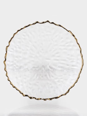 {{photo.Alt || photo.Description || 'Тарелка стеклянная &quot;Риччи&quot;, золотой обод, 33х2 см'}}