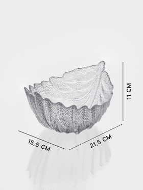 Набор салатников «Лист», 3 шт., размер 1 шт.: 21.5×15.5×11 см, стекло, прозрачный