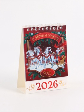 Календарь 2026 настольный, домик «С новым годом!»10?14 см (комплект 2 шт)