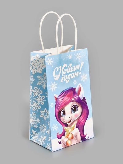 Пакет подарочный новогодний «Лошадка 2026», 12×21×9 см
