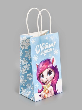 Пакет подарочный новогодний «Лошадка 2026», 12?21?9 см (комплект 3 шт)