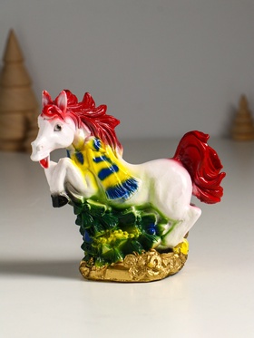 Копилка для денег «Лошадь с ёлкой», гипс, 13×13×6.5 см, белый