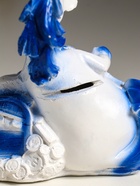 Копилка для денег «Лошадь с сундуком монет», гипс, 13×11×7 см, бело-голубой - фото 7492660