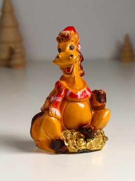 Копилка для денег «Лошадь с шарфом», гипс, 13×9×7 см, коричневый