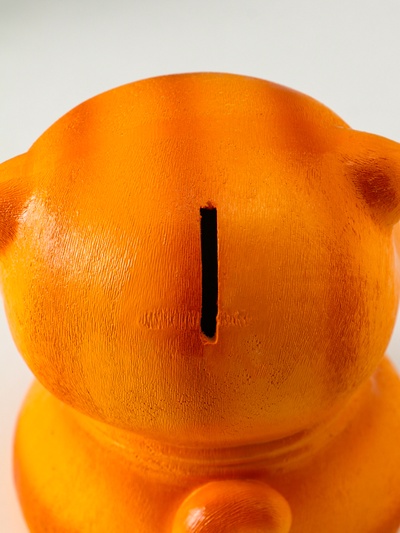 Копилка для денег «Кот Дзен», гипс, рыжий, 16×14×14.5 см