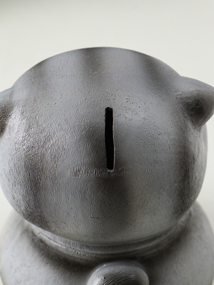 Копилка для денег «Кот Дзен», гипс, серый, 16×14×14.5 см