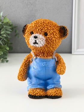 Копилка для денег «Мишка в джинсах», гипс, коричневый, 19.5×13×11 см