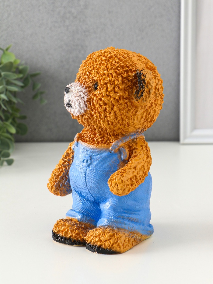 Копилка для денег «Мишка в джинсах», гипс, коричневый, 19.5×13×11 см