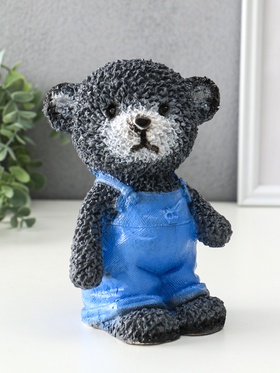 Копилка для денег «Мишка в джинсах», гипс, серый, 19.5×13×11 см