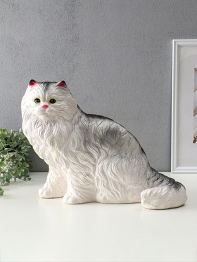 Копилка для денег «Котёнок белый», гипс, 33.5×44.5×24 см