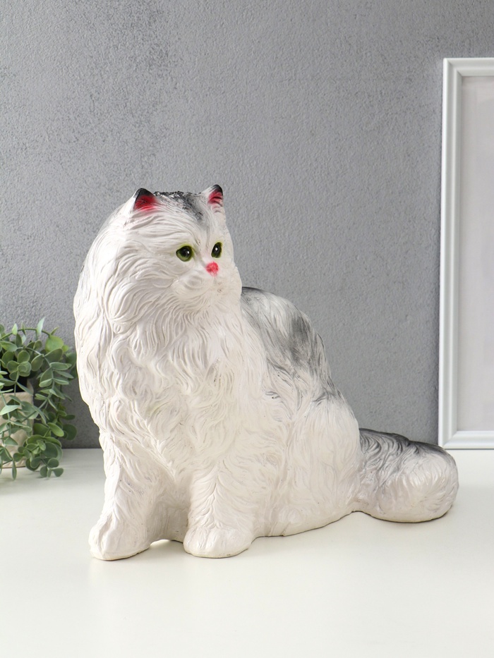 Копилка для денег «Котёнок белый», гипс, 33.5×44.5×24 см