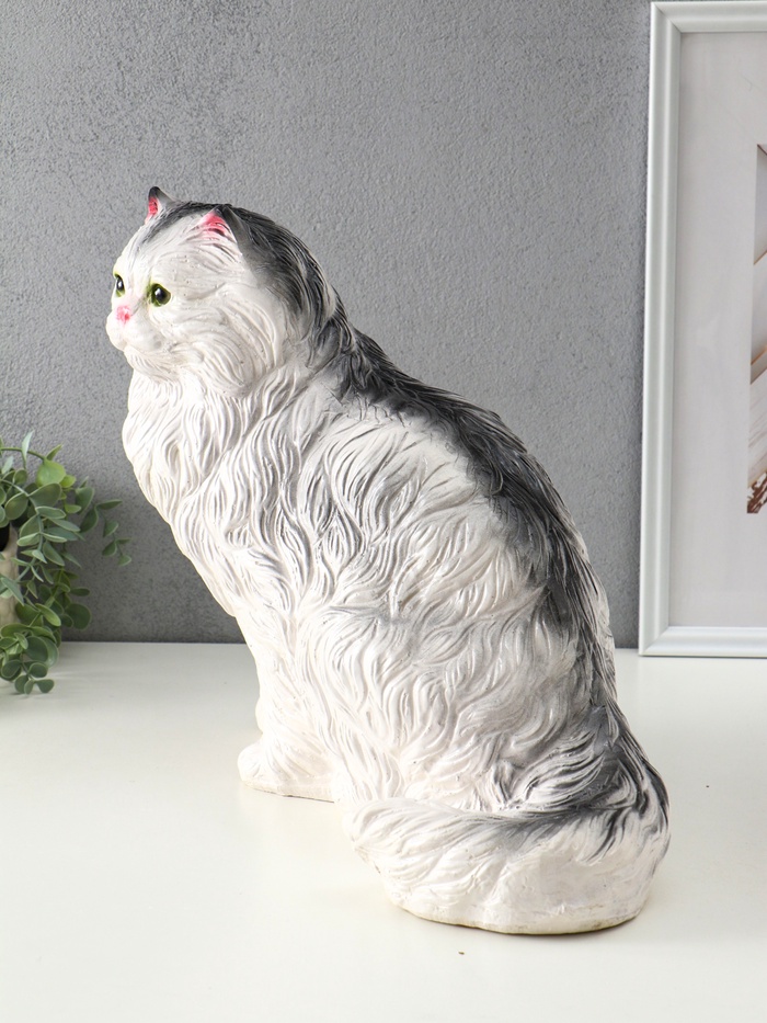 Копилка для денег «Котёнок белый», гипс, 33.5×44.5×24 см