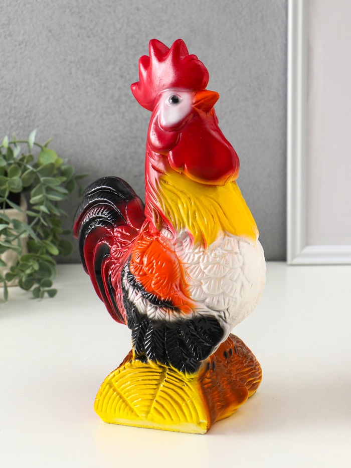 Копилка для денег «Петух на бревне», гипс, 29.5×19×12.5 см