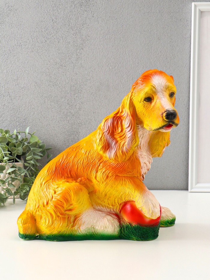 Копилка для денег «Кокер с мячом», гипс, 32×30×22 см