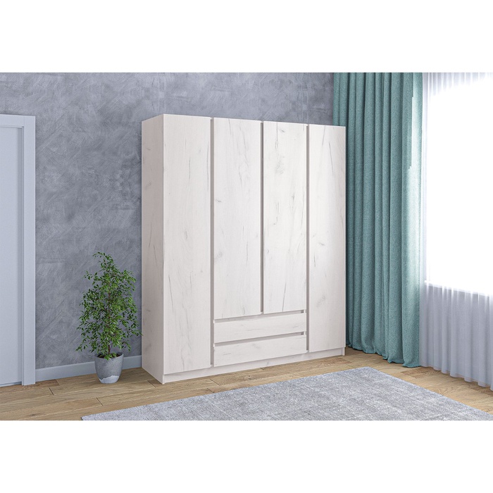 УЦЕНКА Шкаф четырёхстворчатый 1760×530×2100 крафт белый - Фото 1