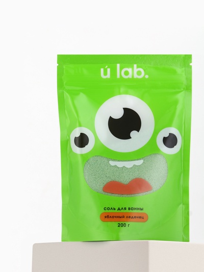 Соль для ванны «Монстрики», 200 г, аромат яблочный леденец, ULAB