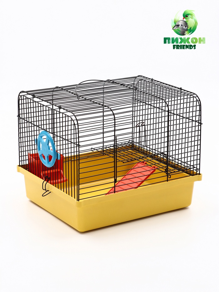 Клетка для грызунов «Мини», 29×25×24 см, одноярусная, жёлтая - Фото 1