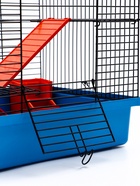 Клетка для грызунов «Мини» двухъярусная, 29×25×32 см, синий - фото 809290503 Клетка для грызунов «Мини» двухъярусная, 29×25×32 см, синий - фото 809290503