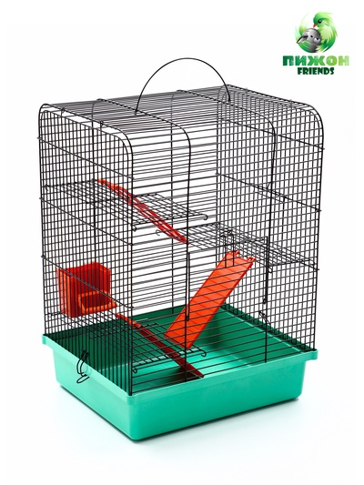 Клетка для грызунов «Мини», 29×25×40 см, трехъярусная, цвет микс