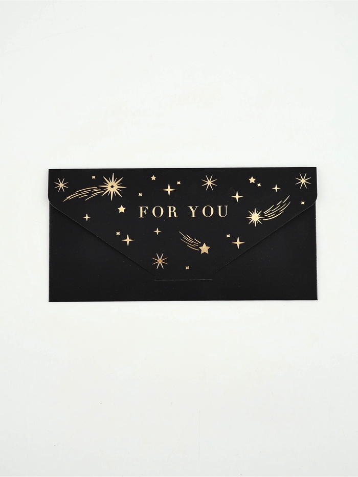 Конверт подарочный «Космос», софт-тач, тиснение, 19×9 см - Фото 1