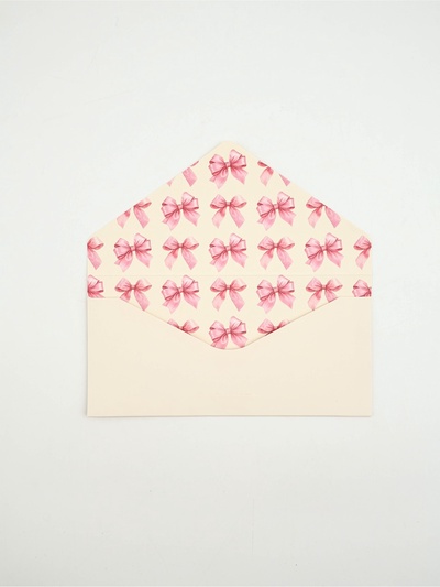 Конверт подарочный «Бантики», софт-тач, тиснение, 19×9 см