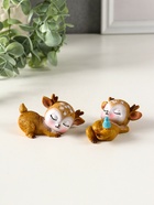 Фигурка полистоун «Милый спящий оленёнок», 7.2×3.3×3.8 см, МИКС - Фото 1