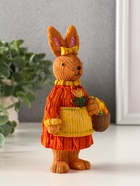 Фигурка полистоун «Зайка в вязанном платье с корзиной яиц», 5.5×8.2×16 см - фото 809290761 Фигурка полистоун «Зайка в вязанном платье с корзиной яиц», 5.5×8.2×16 см - фото 809290761