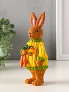 Фигурка полистоун «Заяц в вязанном свитере с охапкой моркови», 6.5×6.5×15.5 см - фото 809290768 Фигурка полистоун «Заяц в вязанном свитере с охапкой моркови», 6.5×6.5×15.5 см - фото 809290768