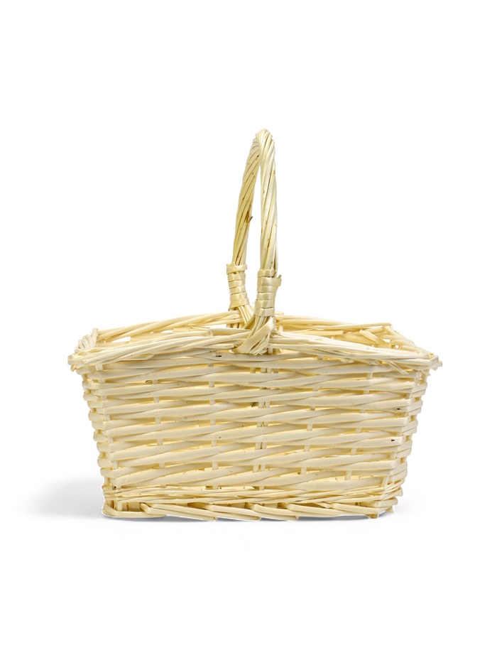 Корзина плетёная для хранения, 27×22×14 см, ручка h=13 см, ива, белая 10906334