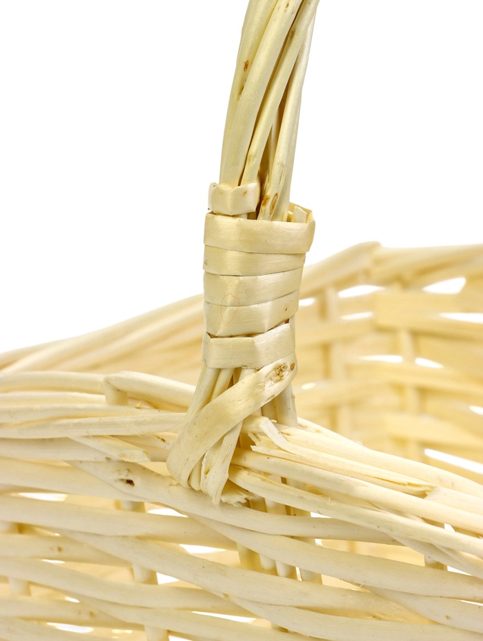 Корзина плетёная для хранения, 27×22×14 см, ручка h=13 см, ива, белая 10906334