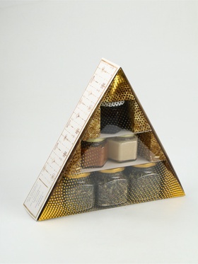 Подарочный набор новогодний «С Новым Годом»: крем-мёд 2 шт.×120 г, варенье 100 мл., чай 3 шт.×25 г