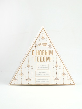 Подарочный набор новогодний «С Новым Годом»: крем-мёд 2 шт.×120 г, варенье 100 мл., чай 3 шт.×25 г Подарочный набор новогодний «С Новым Годом»: крем-мёд 2 шт.×120 г, варенье 100 мл., чай 3 шт.×25 г