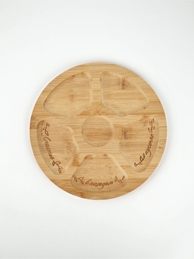 Менажница из бамбука «Цветы», d=25 см