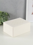 Шкатулка для украшений «Стёганная», 2 яруса, белая, 17.5×23.5×10.5 см - Фото 5