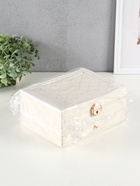 Шкатулка для украшений «Стёганная», 2 яруса, белая, 17.5×23.5×10.5 см - Фото 6