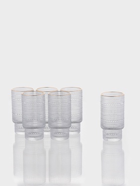 Набор стаканов «Талон», 450 мл, с золотой отводкой, 6 шт., стекло, прозрачный