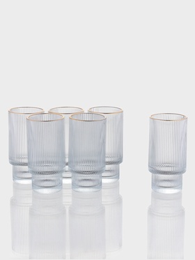 Набор стаканов «Грани», 450 мл, с золотой отводкой, 6 шт., стекло, прозрачный