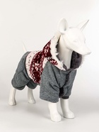 Комбинезон «Лапландия», с подкладом, размер S (ДС 25, ОГ 35, ОШ 25 см), серый/бордо - фото 59415779