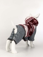 Комбинезон «Лапландия», с подкладом, размер S (ДС 25, ОГ 35, ОШ 25 см), серый/бордо - фото 59415780