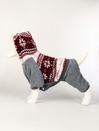 Комбинезон «Лапландия», с подкладом, размер S (ДС 25, ОГ 35, ОШ 25 см), серый/бордо - фото 59415786