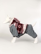 Комбинезон «Лапландия», с подкладом, размер L (ДС 35, ОГ 45, ОШ 35 см), серый/бордо - фото 59415795