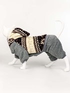 Комбинезон «Лапландия», с подкладом, размер S (ДС 25, ОГ 35, ОШ 25 см), серый/коричневый - фото 809290959