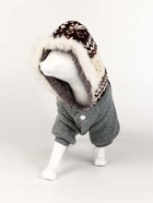 Комбинезон «Лапландия», с подкладом, размер S (ДС 25, ОГ 35, ОШ 25 см), серый/коричневый - фото 809290965