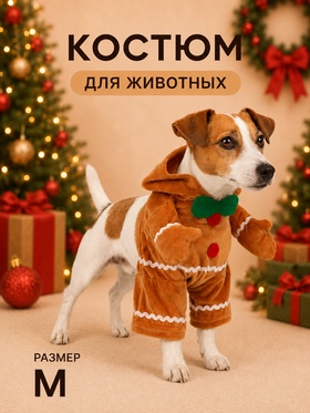 Костюм «Новогодняя печенька», M (ДС 25 , ОГ 37 см)