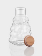 Графин «Рельеф», 1 л, 13×13×24 см, со стаканом 350 мл, с бамбуковой крышкой, стекло, прозрачный - Фото 3