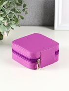 Шкатулка для украшений «Фиолет», кожзам, 4 ячейки, 7 полос, 3 крючка, 10×10×5 см - Фото 3