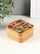 Шкатулка для украшений «Рыбки», пробка, кожзам, 10×10×5 см - Фото 1