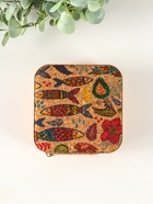 Шкатулка для украшений «Рыбки», пробка, кожзам, 10×10×5 см - Фото 5